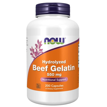 Now Foods Beef Gelatin 550 mg 200 kapsúl