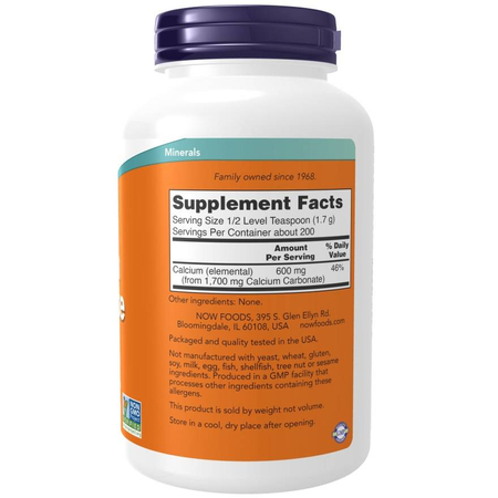 Now Foods Calcium Carbonate Powder 340 g