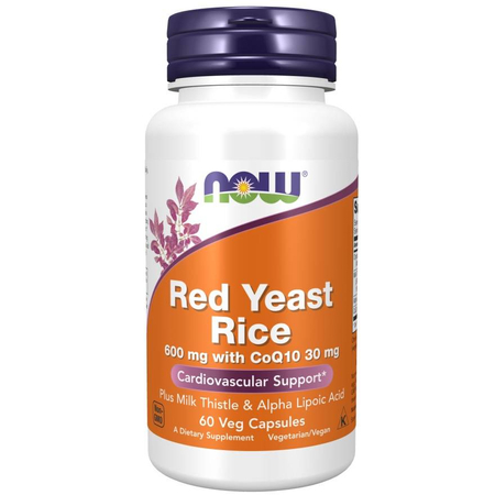 Now Foods Červená Rýže (Red Yeast Rice) 600 mg a Koenzym Q10 60 kapsúl