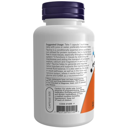 Now Foods Taurine 500 mg 100 kapsúl
