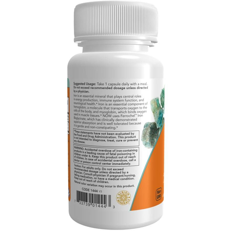Now Foods Iron 36 mg Double Strength 90 kapsúl