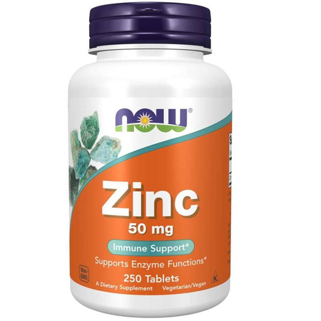 Now Foods Glukónan Zinočnatý 50 mg 250 tabliet