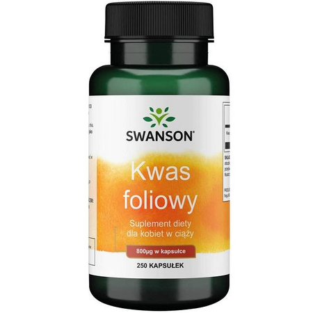 Swanson Kyselina Listová 800 mcg 250 kapsúl