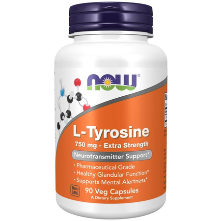 Now Foods L-Tyrosine 750 mg Extra Strength 90 veg kapsúl