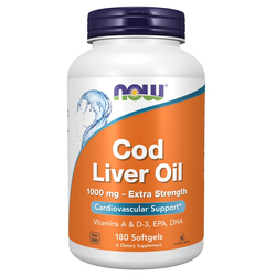 Now Foods Cod Liver Oil 1000 mg Extra Strength 180 kapsúl