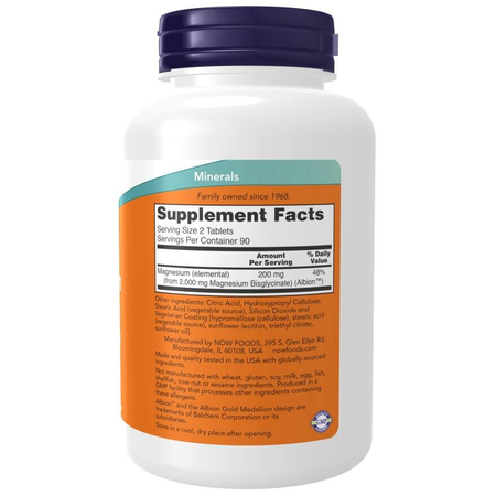Now Foods Magnesium Glycinate 180 tabliet