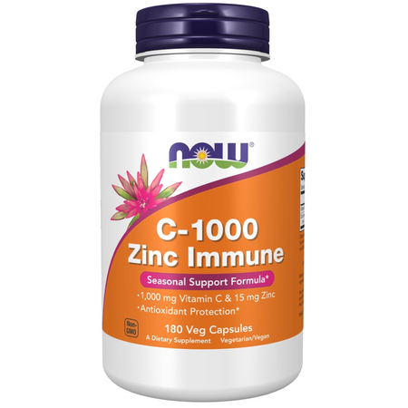 Now Foods C-1000 Zinc Immune 180 kapsúl