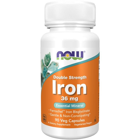 Now Foods Iron 36 mg Double Strength 90 kapsúl