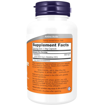 Now Foods L-Histidine 600 mg 60 kapsúl