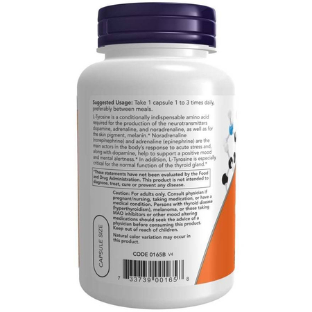 Now Foods L-Tyrosine 750 mg Extra Strength 90 veg kapsúl
