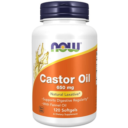 Now Foods Ricinový Olej (Castor Oil) 650 mg 120 kapsúl