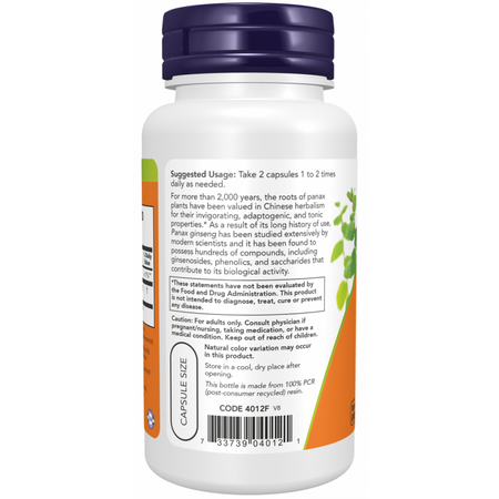 Now Foods Panax Ginseng 500 mg 100 kapsúl