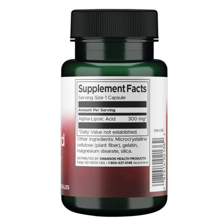 Swanson ALA Kyselina Alfa Lipoová 300 mg 60 kapsúl