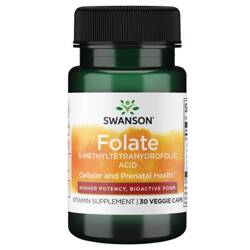 Swanson Kyselina Listová 5-MTHF Quatrefolic 800 mcg 30 kapsúl