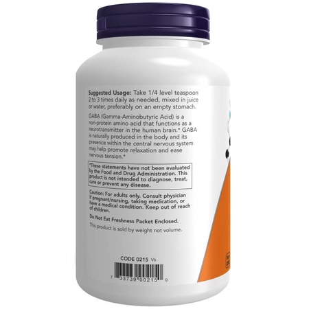 Now Foods GABA (Kyselina Gama Aminomáselná) Pudr 170 g