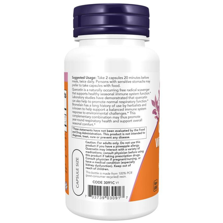 Now Foods Kvercetín s Bromelaínom 240 kapsúl