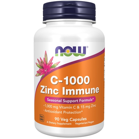 Now Foods C-1000 Zinc Immune 90 kapsúl
