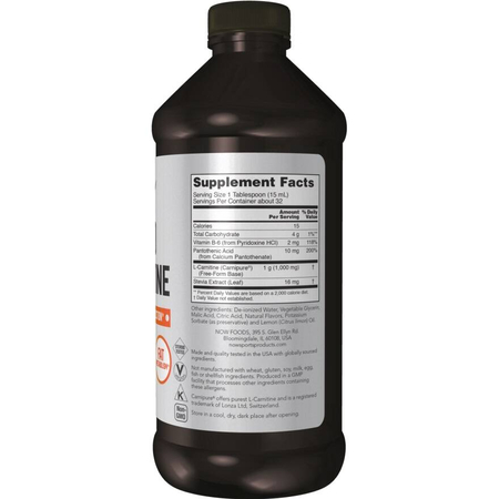 Now Foods L-Carnitine Liquid 1000 mg Citrus 946 ml
