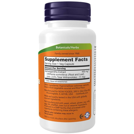 Now Foods Ashwagandha 450 mg 180 kapsúl