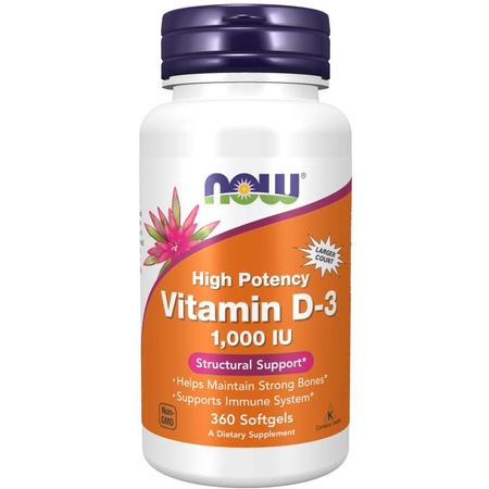 Now Foods Vitamín D3 1000 iu 360 kapsúl
