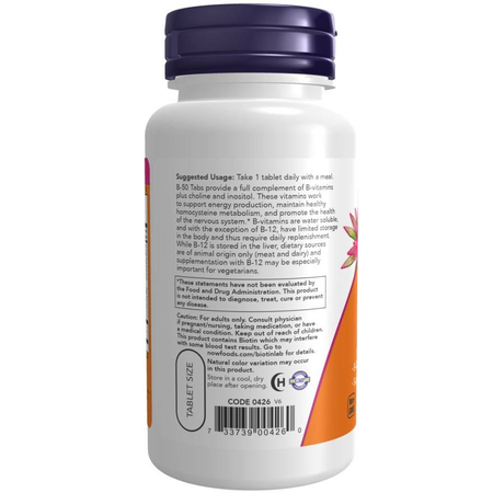 Now Foods Vitamin B-50 Complex 100 tabliet