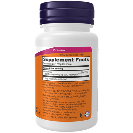 Now Foods MK-7 Vitamin K-2 100 mcg 120 veg kapsúl