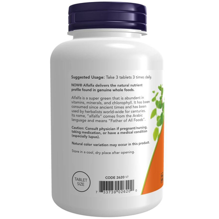 Now Foods Lucerna (Alfalfa) 650 mg 250 tabliet