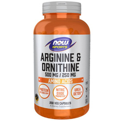 Now Foods Arginine 500 mg Ornithine 250 mg 250 kapsúl