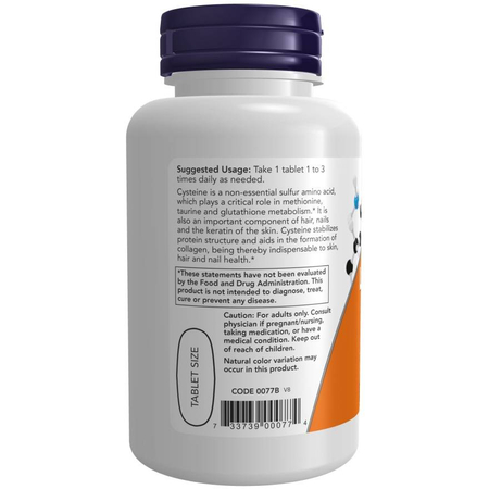 Now Foods L-Cysteine 500 mg 100 tabliet
