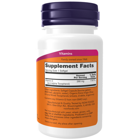Now Foods Vitamin E-400 (D-alfa-tokoferol) 100 kapsúl