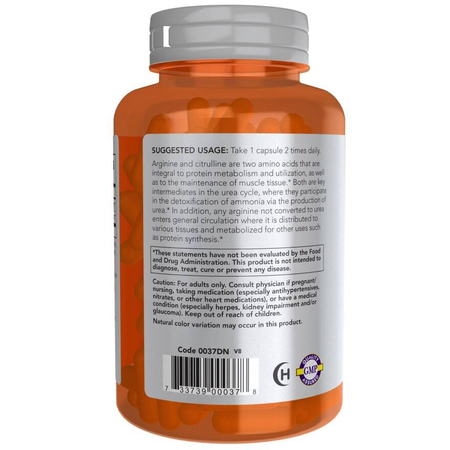 Now Foods Arginine 500 mg Citrulline 250 mg 120 veg kapsúl