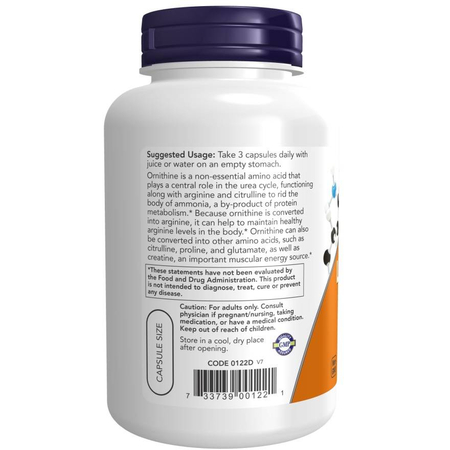 Now Foods L-Ornithine 500 mg 120 veg kapsúl