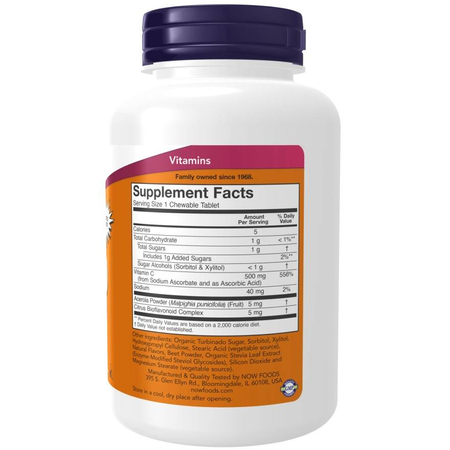 Now Foods Vitamin C-500 Cherry 100 tabliet