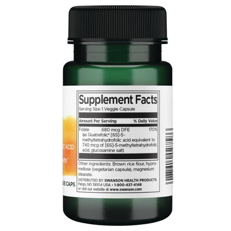 Swanson Folian Quatrefolic 400 mcg 30 kapsúl