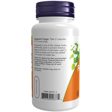 Now Foods Senovka Grécka (Fenugreek) 500 mg 100 kapsúl