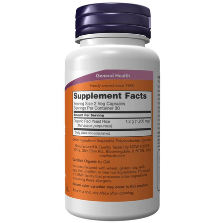 Now Foods Červená Rýže (Red Yeast Rice) 600 mg 120 kapsúl