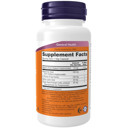 Now Foods Hyaluronic Acid 100 mg Double Strength 120 kapsúl