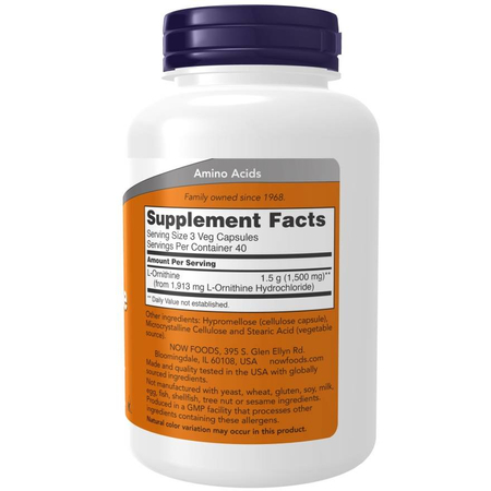 Now Foods L-Ornithine 500 mg 120 veg kapsúl