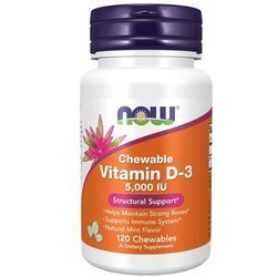 Now Foods Vitamin D-3 5000 IU chweable 120 tabliet