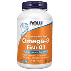 Now Foods Omega-3 Fish Oil Molecularly Distilled 200 kapsúl