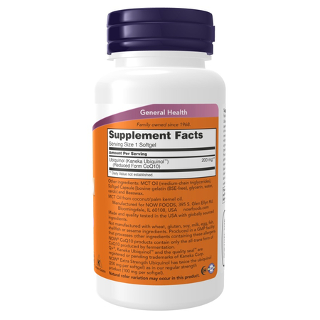 Now Foods Ubiquinol 200 mg Extra Strength 60 kapsúl