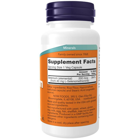 Now Foods Selenium 200 mcg 90 kapsúl