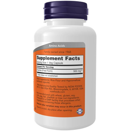 Now Foods Taurine 500 mg 100 kapsúl