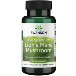 Swanson Full Spectrum Lion’s Mane Mushroom 500 mg 60 kapsúl