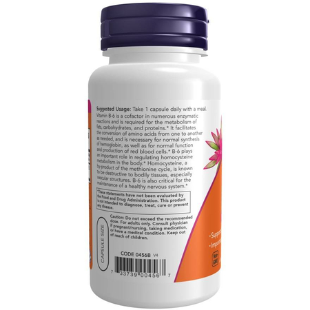 Now Foods Vitamín B6 100 mg 250 kapsúl