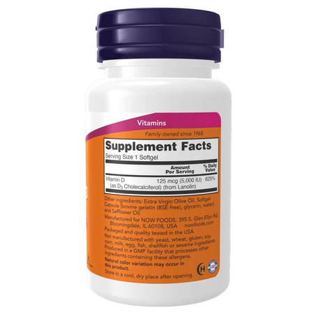 Now Foods Vitamin D-3 5000 IU 120 kapsúl
