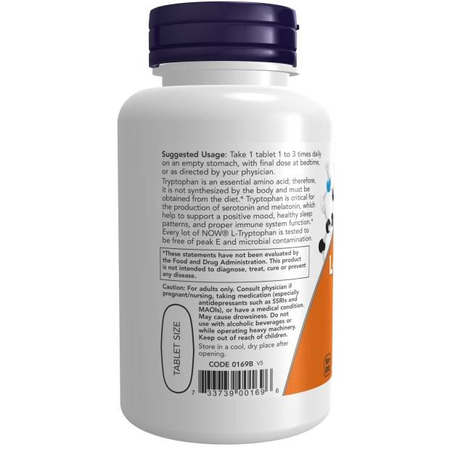 Now Foods L-Tryptophan 1000 mg Double Strength 60 tabliet