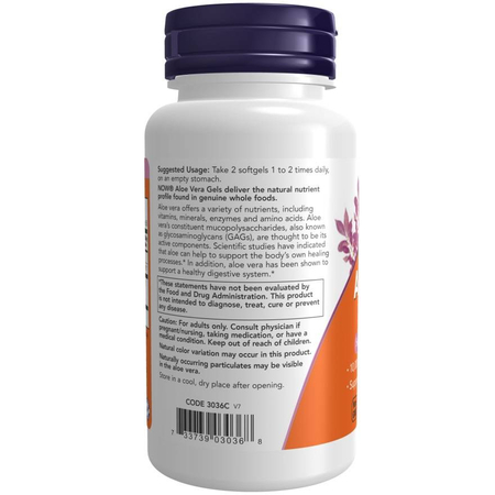 Now Foods Aloe Vera 10000 mg Gels 250 kapsúl