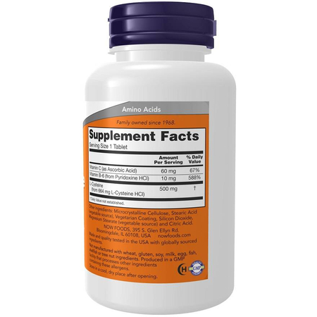 Now Foods L-Cysteine 500 mg 100 tabliet