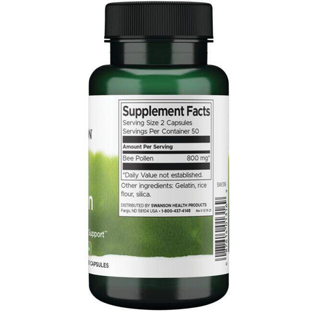 Swanson Včelí Peľ (Bee Pollen) 400 mg 100 kapsúl